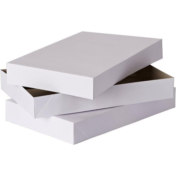 2 Deep Robe‎ White Gift Boxes, 17 x 11 x 3.5 Inches - Picture 1 of 1